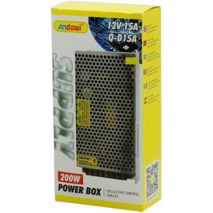 Andowl Τροφοδοτικό LED Ισχύος 200W με Τάση Εξόδου 12V Q-D15A - Power Box