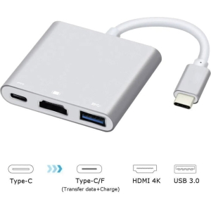 Alternative view of Andowl Type C σε HDMI Αντάπτορας με πολλές Θύρες Q-308 - Type C to HDMI