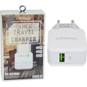 Treqa Φορτιστής Χωρίς Καλώδιο με Θύρα USB-A CH-617 3.6A - Quick travel charger