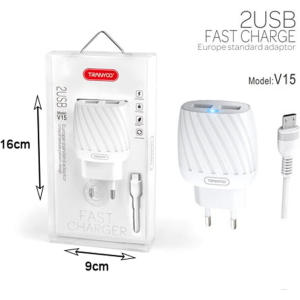 Alternative view of TRANYOO γρήγορος φορτιστής micro 2USB V15 – Fast charger