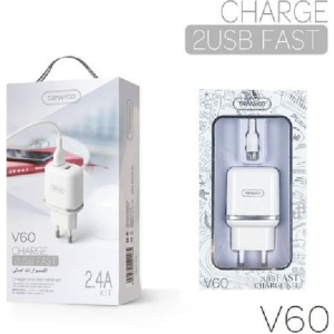 Tranyoo Φορτιστής με καλώδιο micro 2USB V60 2.4A – Charger 2USB Fast