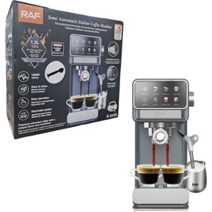 RAF Ημιαυτόματη Ιταλική Καφετιέρα Espresso με Διπλό Λέβητα R-0208 - Semi Automatic Italian Espresso Coffee Machine