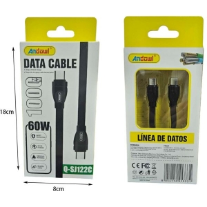 Alternative view of Andowl Καλώδιο δεδομένων Type C σε Type C 60W Q-SJ122C - Data Cable