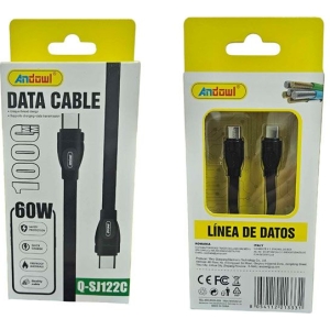 Andowl Καλώδιο δεδομένων Type C σε Type C 60W Q-SJ122C - Data Cable