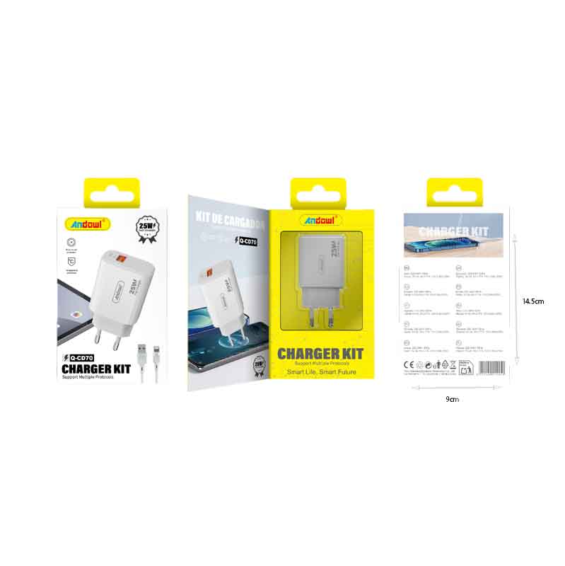 Andowl Φορτιστής κινητού με καλώδιο Lightning 25W Q-CD70 -Mobile charger - Image 2