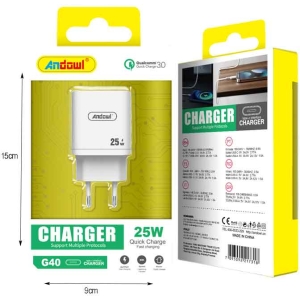 Alternative view of Andowl Φορτιστής Χωρίς Καλώδιο με Θύρα Type-C 25W G40 - Fast charger