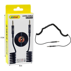 Alternative view of Andowl Καλώδιο Ήχου 3.5mm Jack Αρσενικό σε 3.5mm Jack Αρσενικό Σπιράλ Μαύρο 2m Q-YP111 - Audio Cable