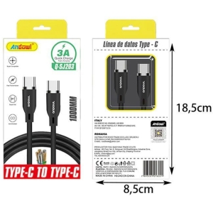 Alternative view of Andowl Καλώδιο Q-SJ203 - Type-C σε Type-C