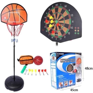 Alternative view of Παιδικό Σετ Μπασκέτας με Στόχο Βελών - Kids Basketball Stand with Dart Board