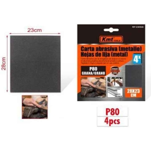 KMT Γυαλόχαρτο Μετάλλου P80 4τμχ 28x23cm - Abrasive paper