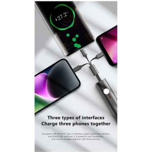 Alternative view of Andowl Καλώδιο φόρτισης και μεταφοράς δεδομένων 6 σε 1 με με ενσωματωμένο καλώδιο Micro / iOS / TypeC Q-SJ11 - Data Cable