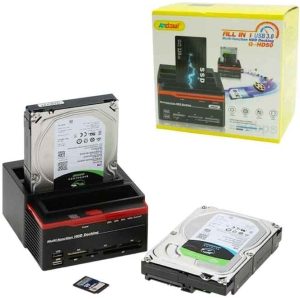 Andowl AN-Q-HD50 Docking Station για 2 Σκληρούς Δίσκους SATA 2.5" / 3.5" με σύνδεση USB 2.0 - All in 1 Multi-function HDD Docking