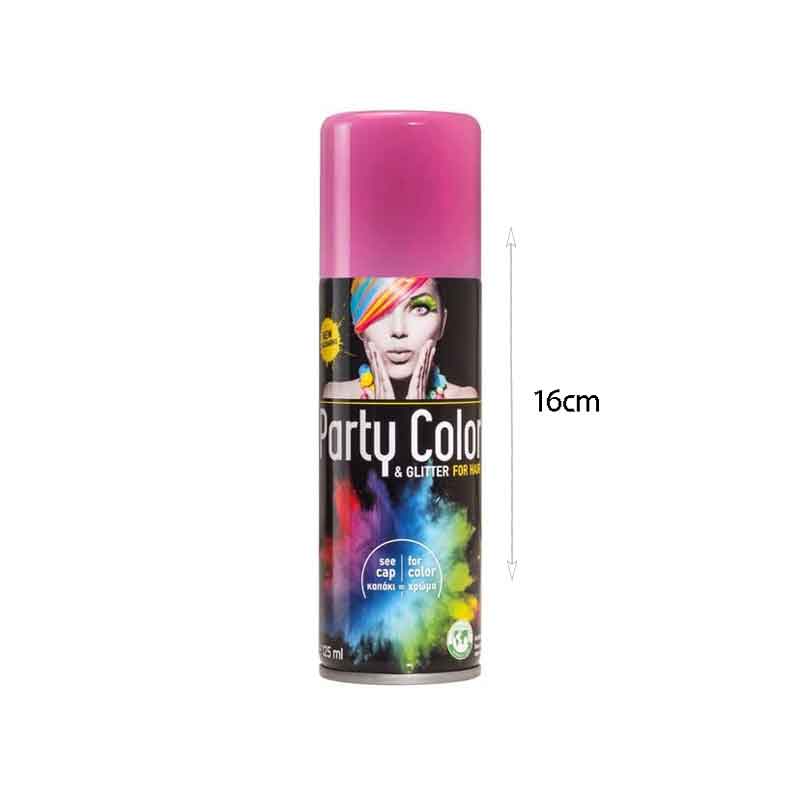Αποκριάτικο Σπρέι Μαλλιών Glitter Ροζ - 125ml - Party Color & Glitter For Hair - Image 2