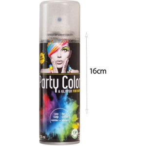 Alternative view of Αποκριάτικο Σπρέι Μαλλιών Glitter Ασημί  - 125ml - Party Color & Glitter For Hair