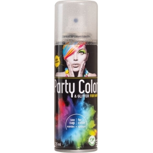 Αποκριάτικο Σπρέι Μαλλιών Glitter Ασημί  - 125ml - Party Color & Glitter For Hair