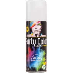Αποκριάτικο Σπρέι Μαλλιών Λευκό - 125ml - Party Color & Glitter For Hair