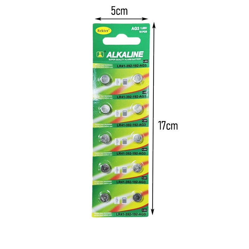 Σετ Αλκαλικών Μπαταριών LR41 1.5V 10τμχ - Alkaline Battery Set - Image 2