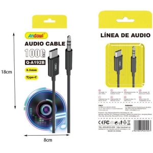 Alternative view of Andowl Μετατροπέας 3.5mm male σε USB-C male Q-A192B - Audio Cable