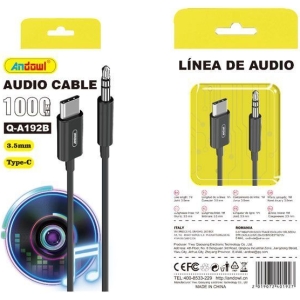 Andowl Μετατροπέας 3.5mm male σε USB-C male Q-A192B - Audio Cable