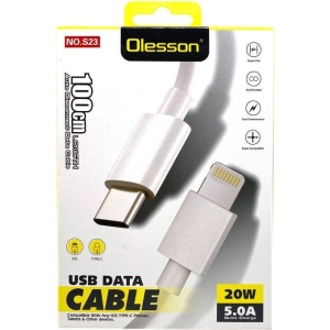 Olesson Καλώδιο δεδομένων γρήγορης φόρτισης 20W 1m 5.0A NO.S23- Cable USB C to Lighting Data Cable Quick Charging