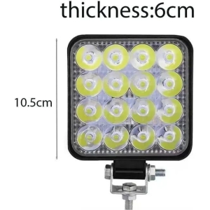 Alternative view of Προβολέας αυτοκινήτου Τετράγωνο 16LED 48W 6.5cm – Car Super-power Square LED