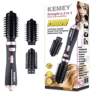 KEMEY Πιστολάκι – Βούρτσα Μαλλιών 2 σε 1 1000W με Εναλλάξιμες Κεφαλές KM-8021 - Hot Air Brush