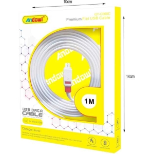 Alternative view of Andowl Καλώδιο μεταφοράς δεδομένων USB 2.0 1m Lightning QY-C068C - Data Cable