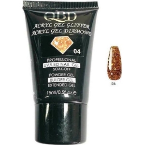 QBD Ακρυλικό τζελ χτισίματος νυχιών #04 - Diamond Acrylic gel glitter UV/LED Nail gel