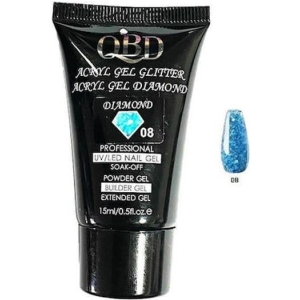 QBD Ακρυλικό τζελ χτισίματος νυχιών #08 - Diamond Acrylic gel glitter UV/LED Nail gel
