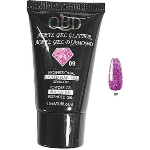 QBD Ακρυλικό τζελ χτισίματος νυχιών #09 - Diamond Acrylic gel glitter UV/LED Nail gel