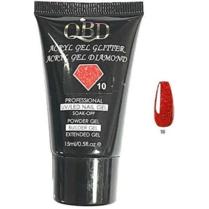 QBD Ακρυλικό τζελ χτισίματος νυχιών #10 - Diamond Acrylic gel glitter UV/LED Nail gel