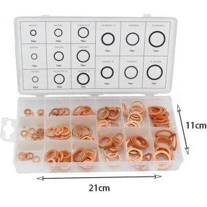 Alternative view of Σετ ροδέλες χαλκού 150τεμ - Copper washer assortment