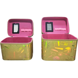Σετ Βαλιτσάκια Καλλυντικών 2 Τεμαχίων Μεταλλιζέ – Makeup Cosmetic Cases Set 2pcs Metallic