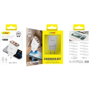 Andowl Φορτιστής κινητού με καλώδιο Lightning με Διπλή USB 35W Q-CD45  -Mobile charger