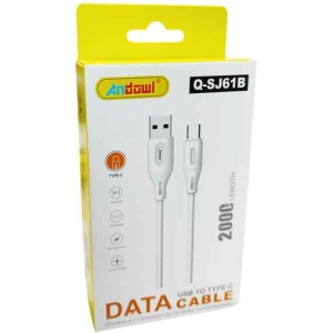 Andowl Καλώδιο Φόρτισης USB σε Type-C 2m Q-SJ61B - USB to Type-C Data Cable