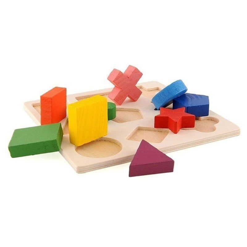 Ξύλινο Παιδικό Παζλ με Γεωμετρικά Σχήματα - Kids puzzle - Image 2