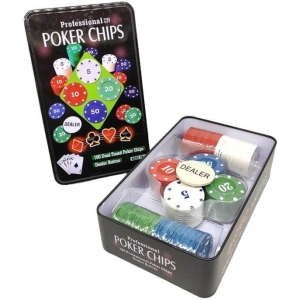Σετ 100 Μάρκες Πόκερ Σε Μεταλλικό Κουτί - Professional poker chips