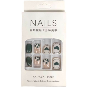 Αυτοκόλλητα νύχια σε διάφορα σχέδια 12 τμχ - Press-on fake nails
