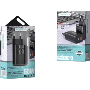 Treqa φορτιστής 65W 1USB+PD CH-637 - GaN Charger