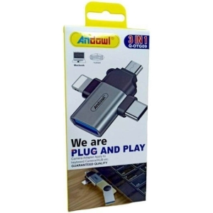 Andowl 3 σε 1 Αντάπτορας HUB Q-OTG09 Μαύρο – HUB
