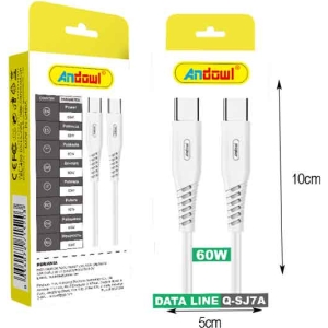Alternative view of Andowl Καλώδιο δεδομένων Type-c σε Type-c 60W Q-SJ7A - Data Cable