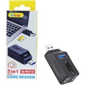 Andowl Αναγνώστης καρτών 5 σε 1 Q-HU12 - Card Reader USB 3.0