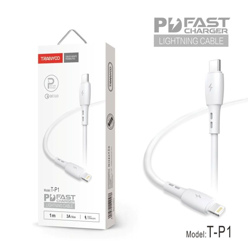 Tranyoo Καλώδιο δεδομένων Lightning-IOS 1m 3A T-P1 - Fast charger lighting cable