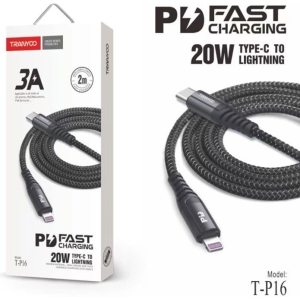 Tranyoo Καλώδιο δεδομένων Lightning-IOS 2m 3A 20W T-P16 - Fast charger lighting cable