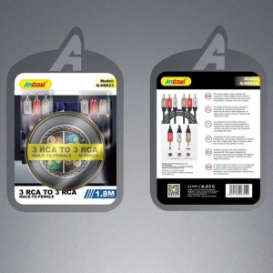 Andowl Καλώδιο 3 RCA σε 3 RCA 2.0M - Cable male to female Q-HD623