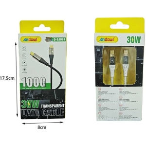 Alternative view of Andowl  Διαφανές καλώδιο δεδομένων USB σε Lighting Q-SJ870 - Transparent Data Cable