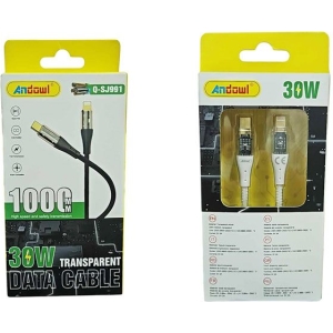 Andowl  Διαφανές καλώδιο δεδομένων USB σε Lighting Q-SJ870 - Transparent Data Cable