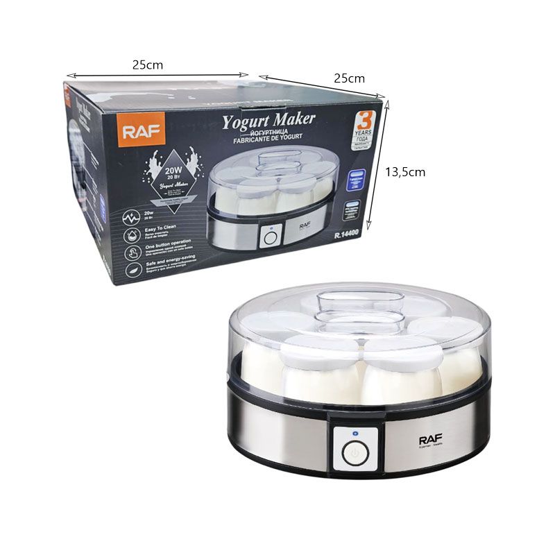 RAF Ηλεκτρικός Αφρογαλιέρας / Συσκευή Παρασκευής Γάλακτος 20W R-14400 - Yogurt Maker - Image 4