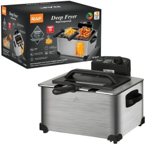 Raf R.5249 Φριτέζα Λαδιού με Διπλό Αποσπώμενο Κάδο 2000W 5lt Ασημί - Deep Fryer
