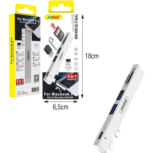 Alternative view of Αντάπτορας USB-C Hub 5 σε 1 για MacBook Pro με Θύρες USB και Card Reader Q-HU810 - USB-C Hub 5 in 1 Adapter for MacBook Pro with USB Ports and Card Reader
